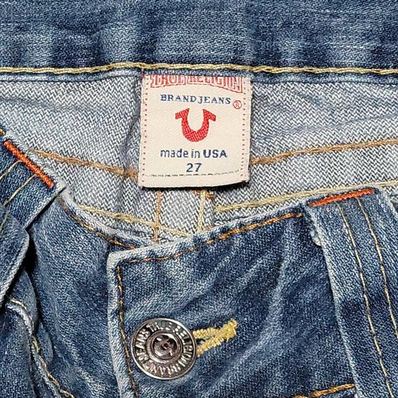 True Religion Horseshoe Pocket Sammy Jeans Size 27 Designer Denim Luxury Denim - Picture 10 of 16
